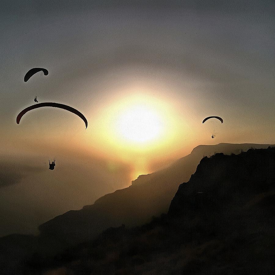 Paragliders Flying Without Wings Painting by Taiche Acrylic Art