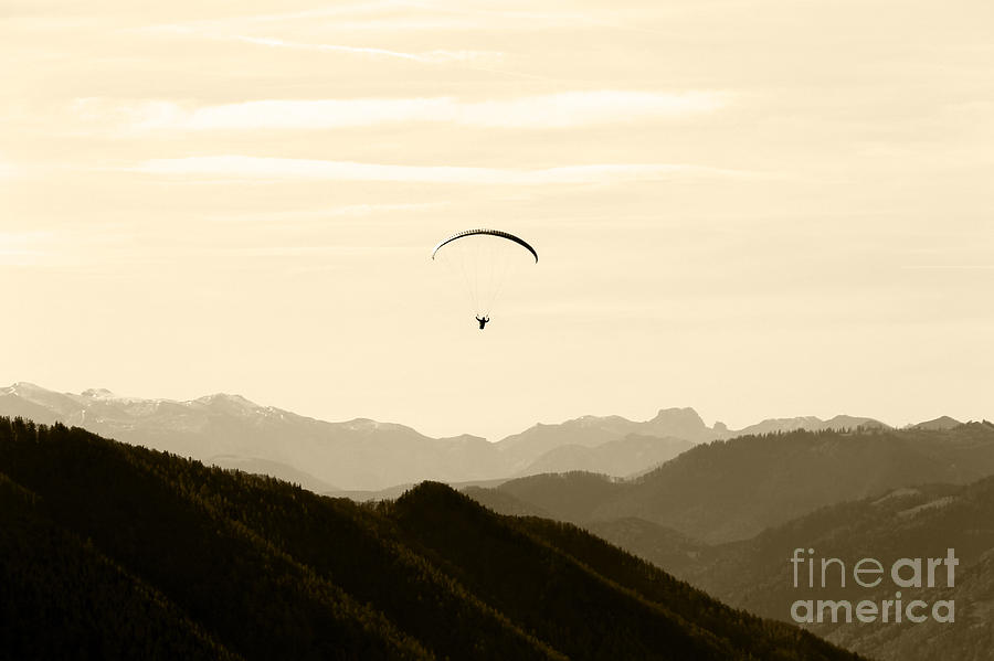 Mountain Photograph - Paragliding by Ulli Karner