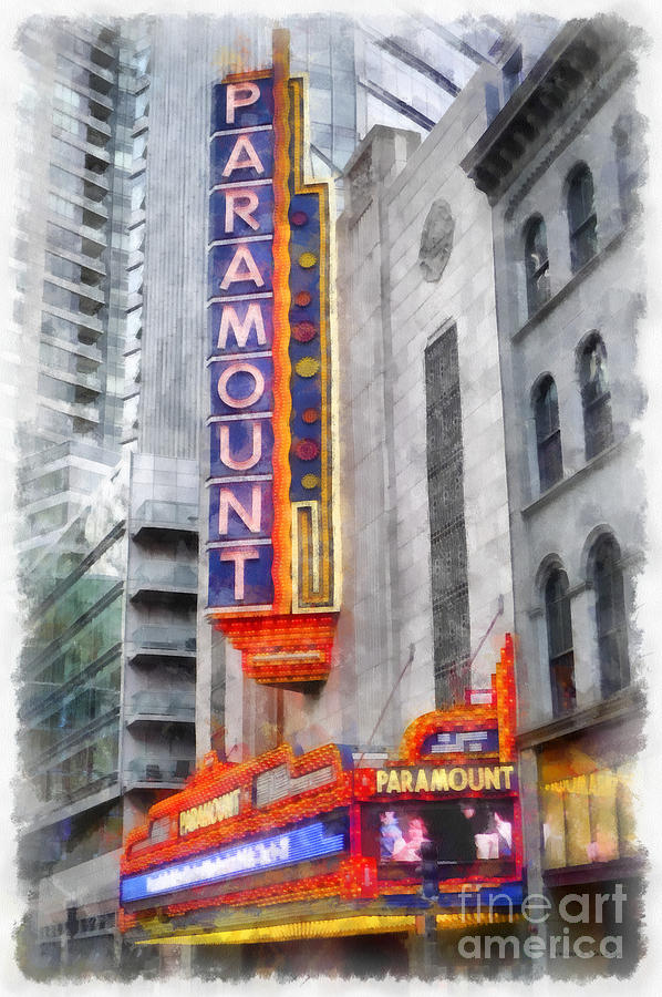 Paramount Theater Boston MA Painting by Edward Fielding