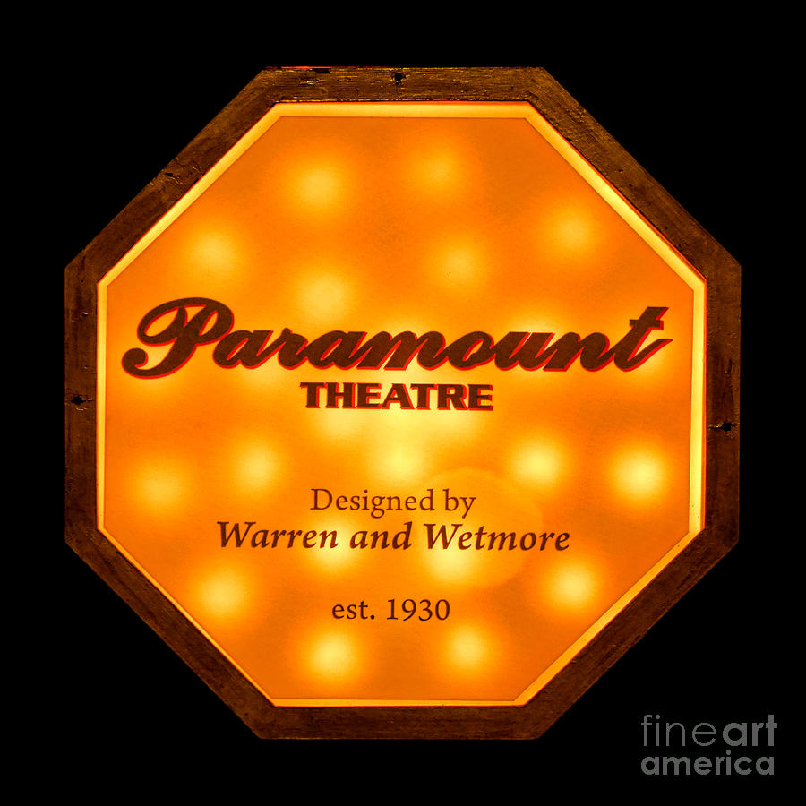 Paramount Theater Sign Photograph by Olivier Le Queinec