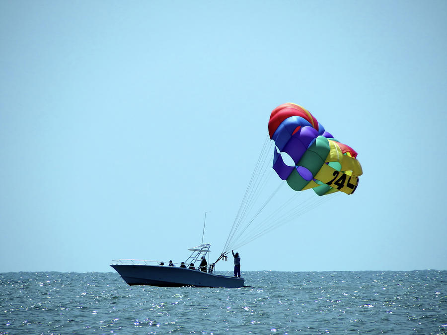 Boat Photograph - Parasail by Cathy Harper
