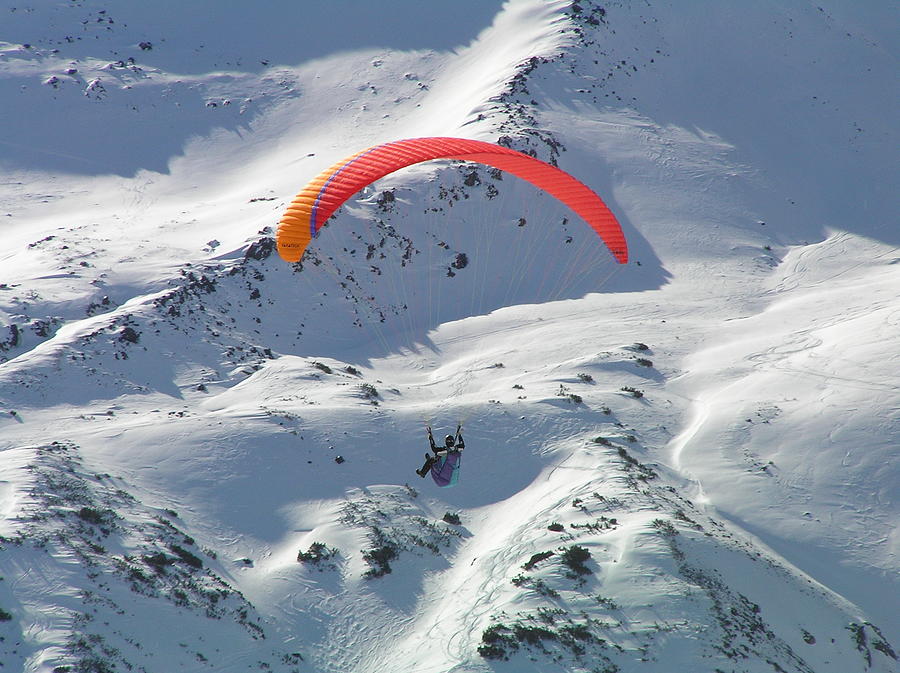 Parasailing in Davos Photograph by Pat Moore