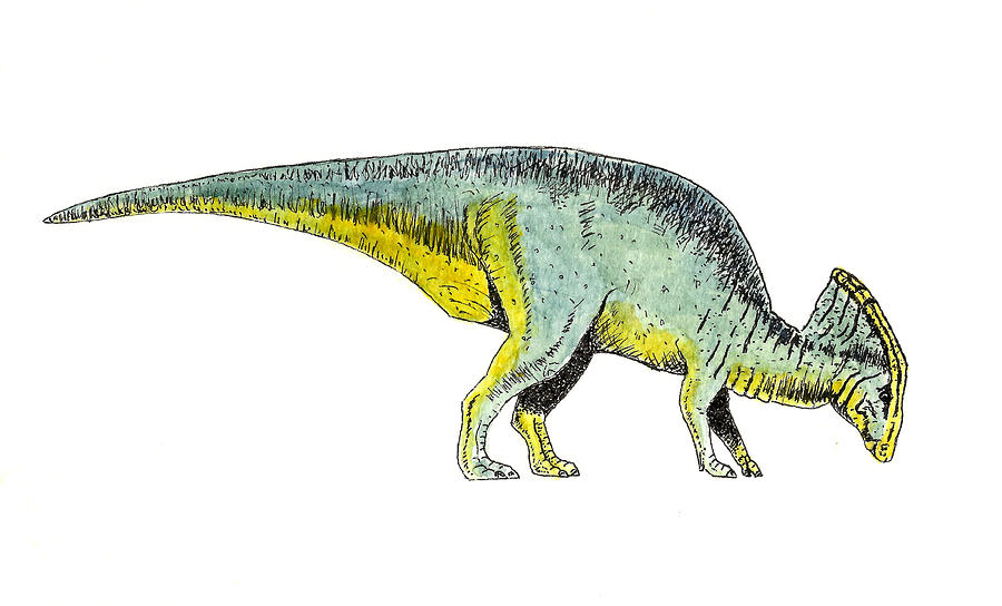 Parasaurolophus Painting by Michael Vigliotti