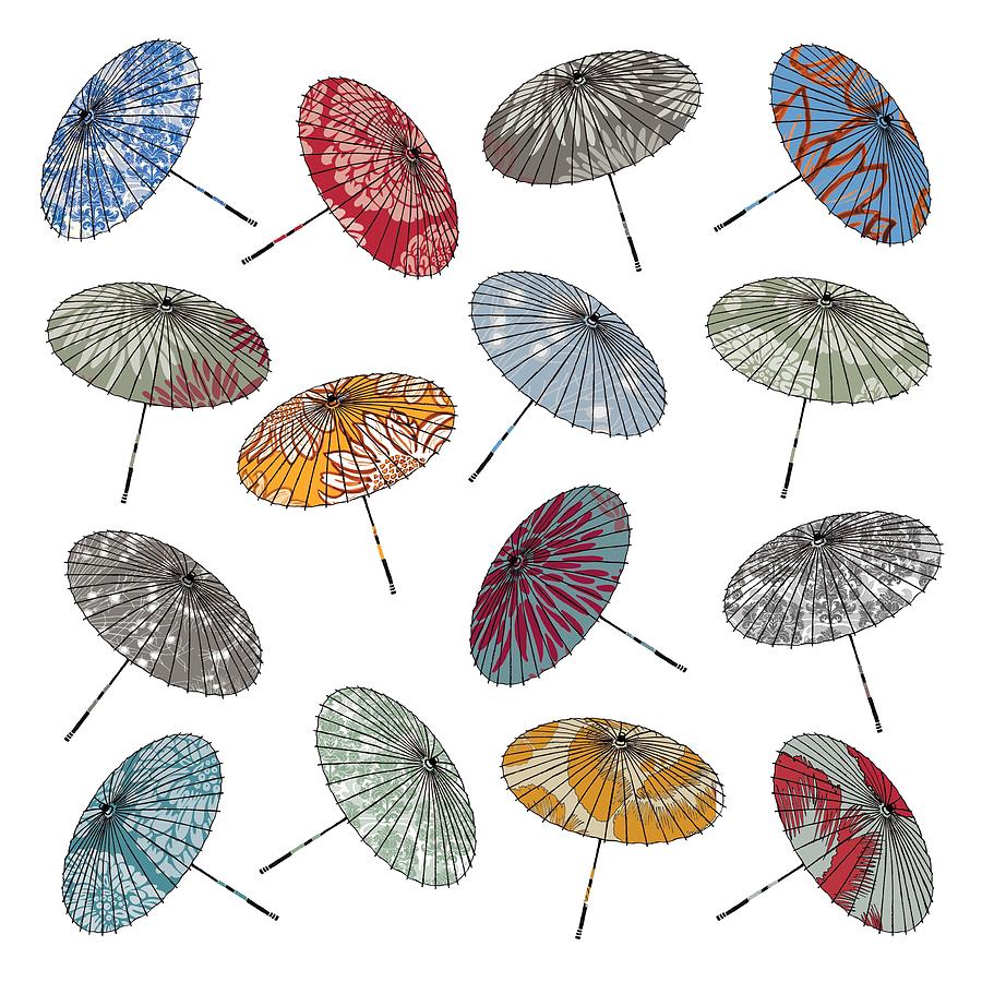 Umbrella Digital Art - Parasols by Sarah Hough