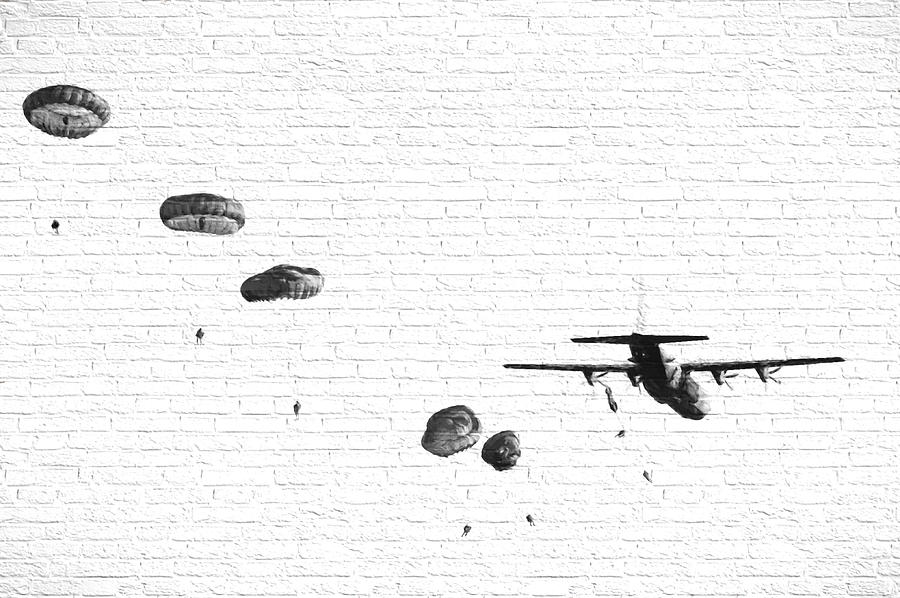 Paratroopers Graffiti. Digital Art by Roy Pedersen