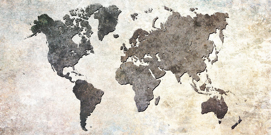 Map Digital Art - Parchment World Map by Douglas Pittman