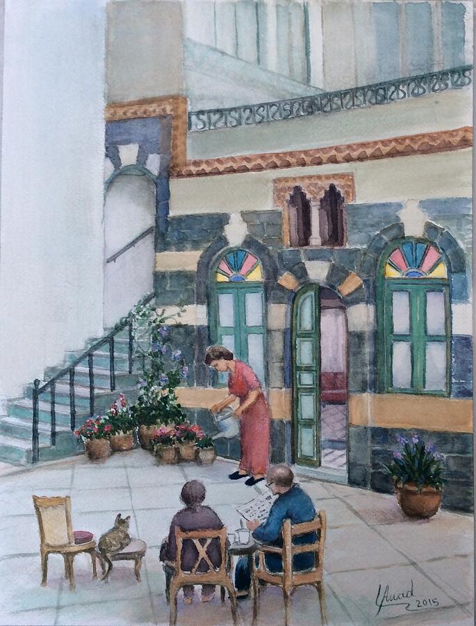 Parents home Painting by Laila Awad Jamaleldin