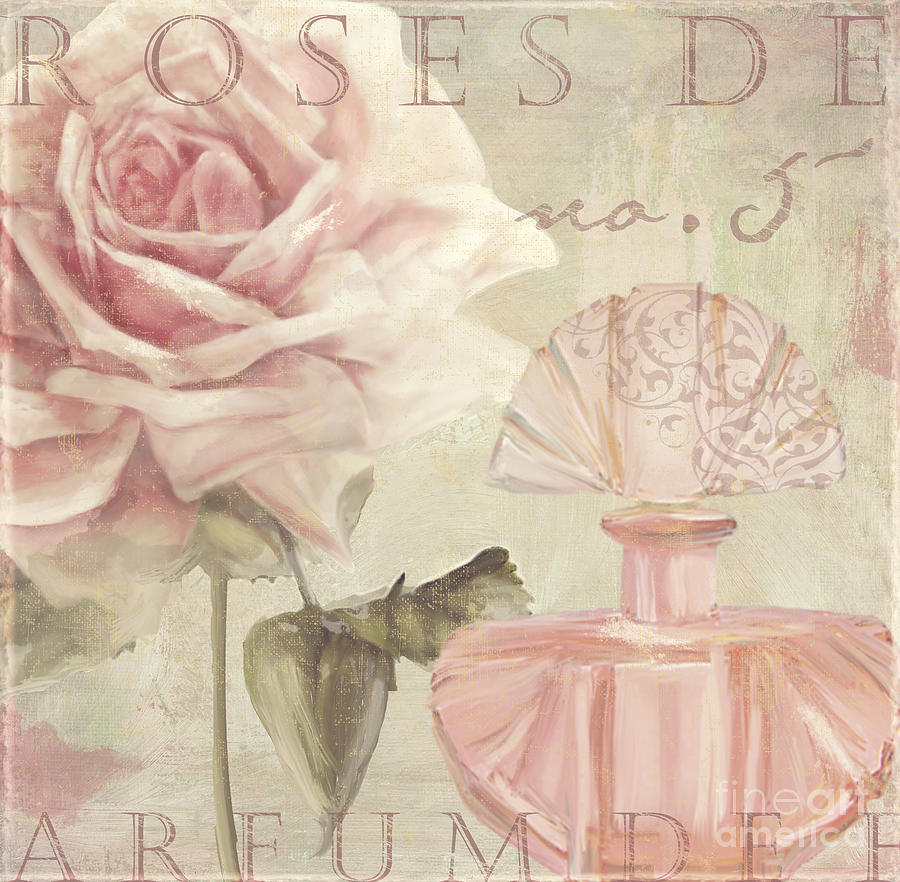 Parfum de Roses I Painting by Mindy Sommers