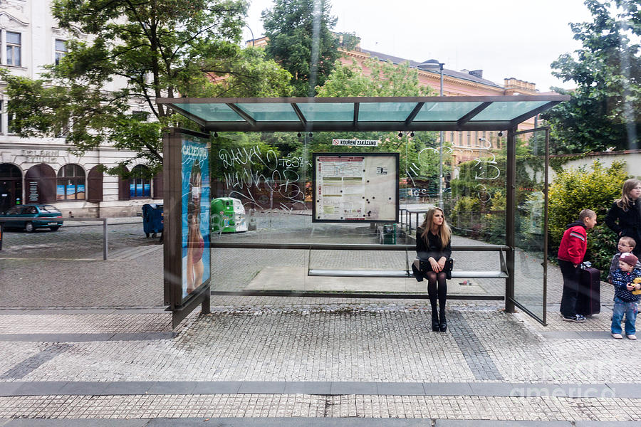 Prague Bus Stop Photograph by Thomas Marchessault