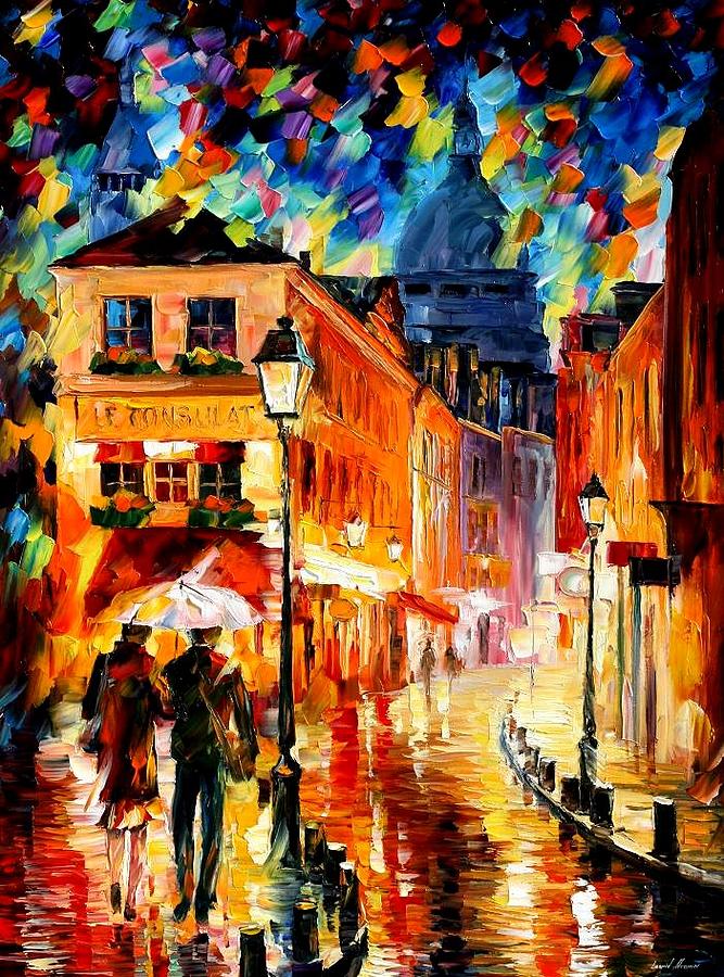 Paris - Montmartre Painting by Leonid Afremov