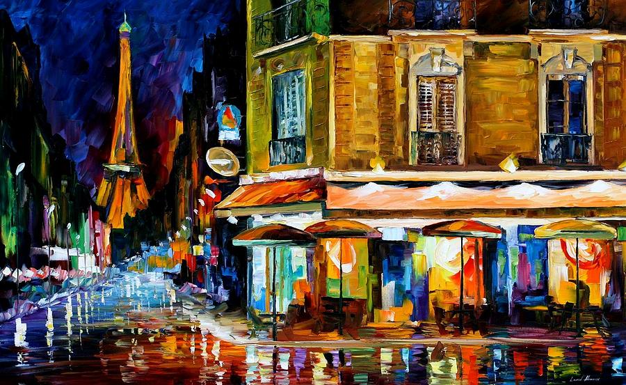 Afremov Painting - Paris - Recruitement Cafe by Leonid Afremov Afremov Painting - Paris - Recruitement Cafe by Leonid Afremov