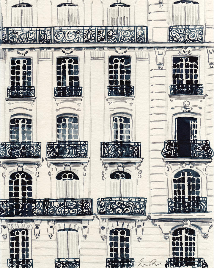 Paris Painting - Paris Apartments Haussman Architecture by Laura Row