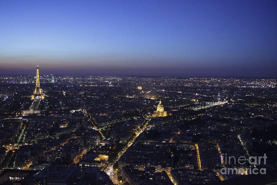 Paris at night with Eiffel tower Photograph by Patricia Hofmeester