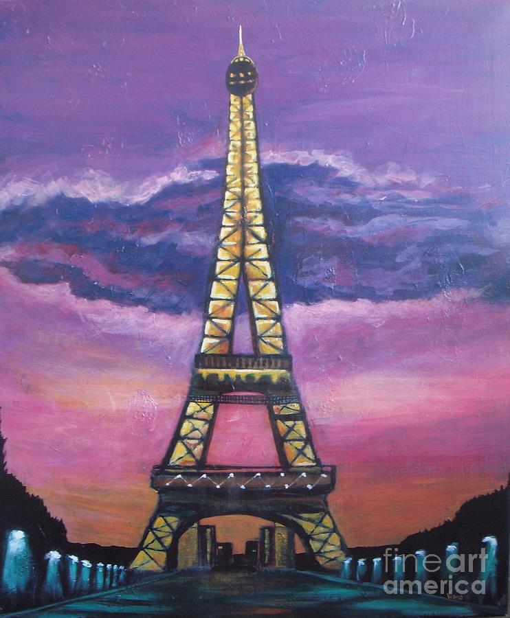 Paris At Night Painting by Vesna Antic