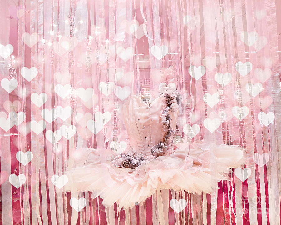 Paris Ballerina Tutu Dress Pink Hearts  - Paris Ballet Tutu Baby Girl Nursery Decor  Photograph by Kathy Fornal