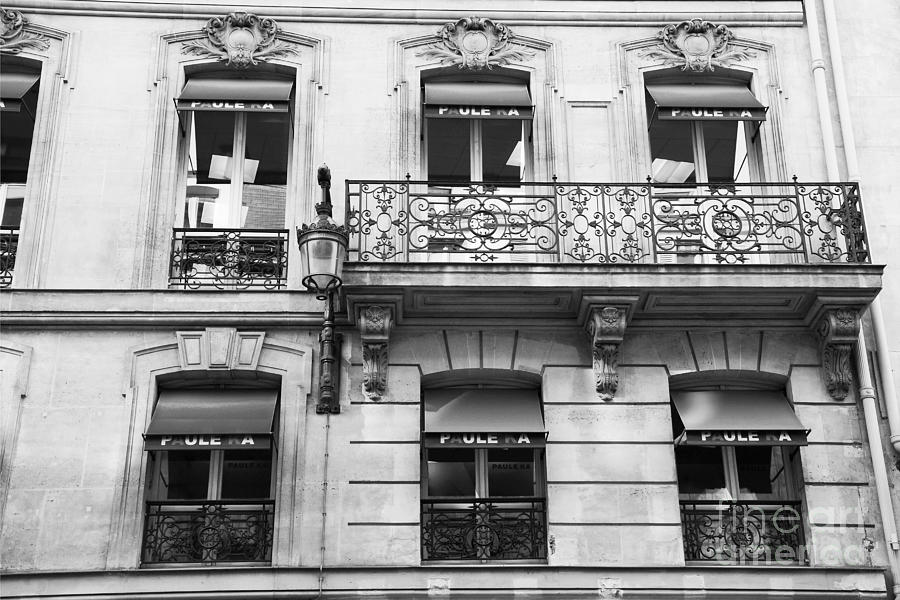 Paris Black White Balconies Window Buildings Architecture Wall Art ...