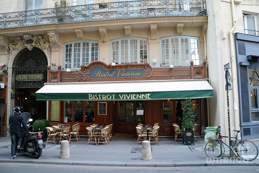 Paris Cafe Bistro Vivienne - Paris Cafes Bistro Restaurant-Paris Cafe Galerie Vivienne Photograph by Kathy Fornal