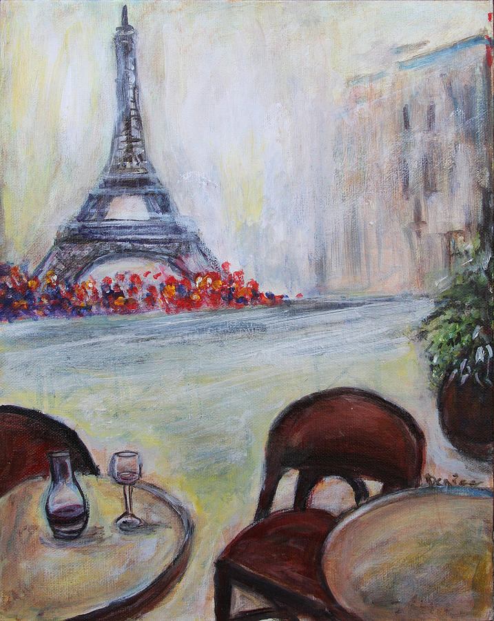 Paris Cafe Painting by Denice Palanuk Wilson