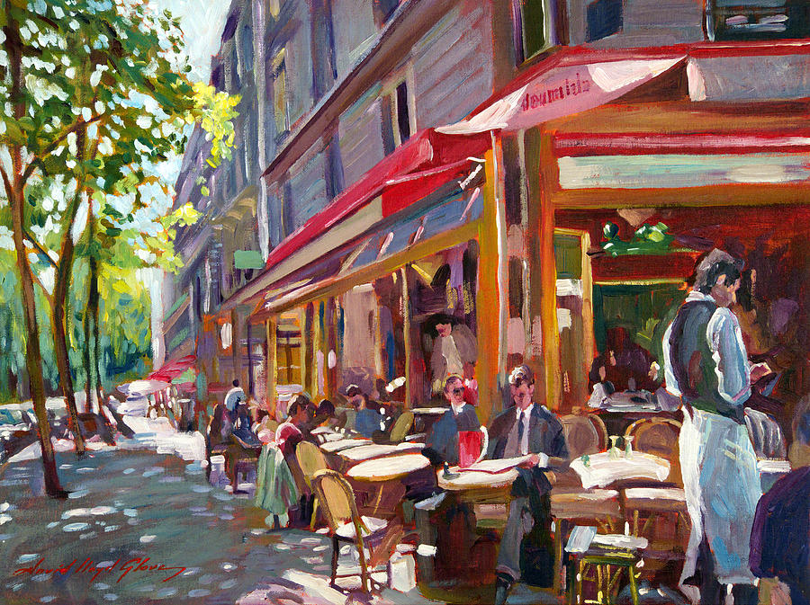 Paris Cafe Society Painting by David Lloyd Glover