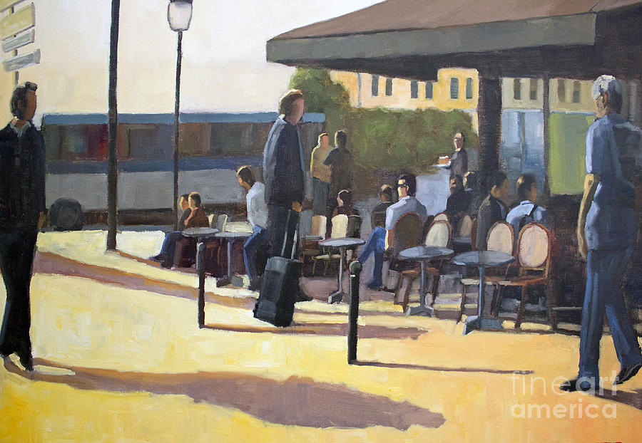 Paris Cafe Painting by Tate Hamilton