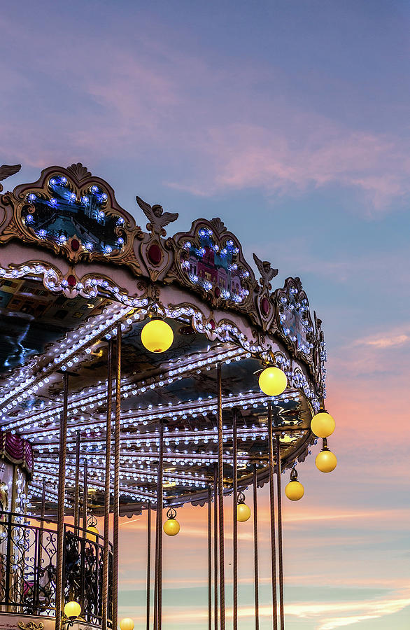 Paris Carousel Sunset Photograph by Maggie Mccall