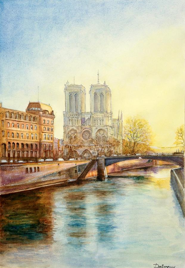 Paris Painting - Paris Couche de Soleil by Dai Wynn