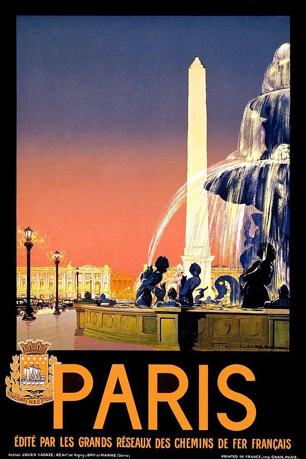 Paris Mixed Media - Paris - edite par les grands reseaux des chemins de fer francais - Retro travel Poster - Vintage by Studio Grafiikka
