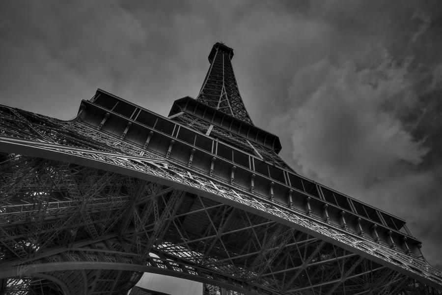 Paris - Eiffel Tower 001 BW Photograph by Lance Vaughn