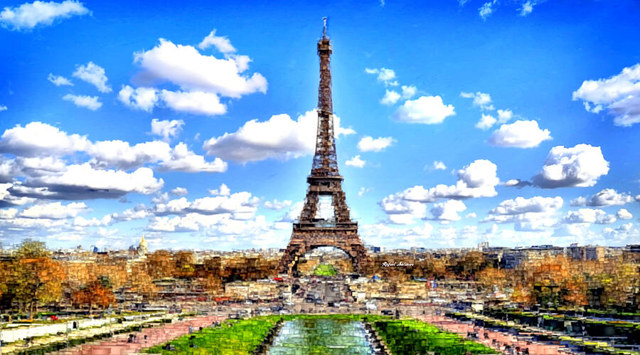 Paris Eiffel Tower Digital Art by Rafael Salazar