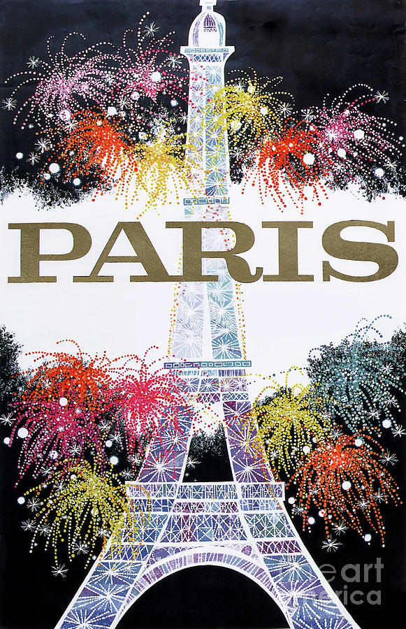 Paris Eiffel Tower Travel Poster Painting by Mindy Sommers