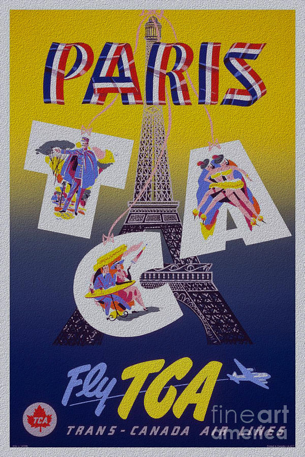 Paris Fly TGA stylish classic poster Painting by Vintage Collectables