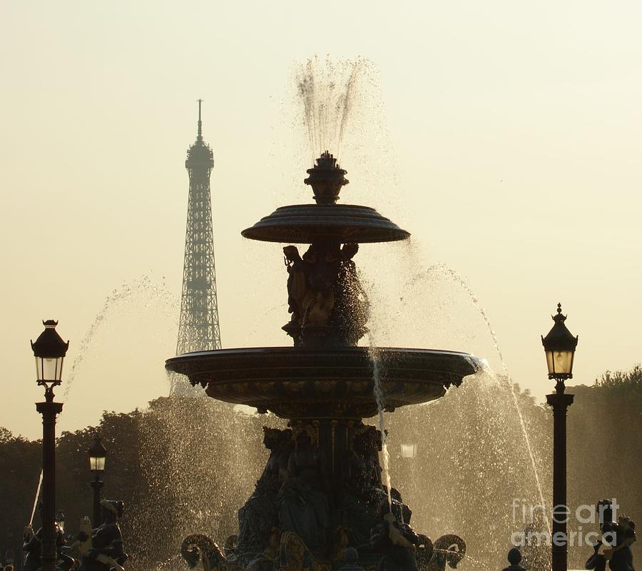 Paris fountain in sepia Photograph by Christine Jepsen