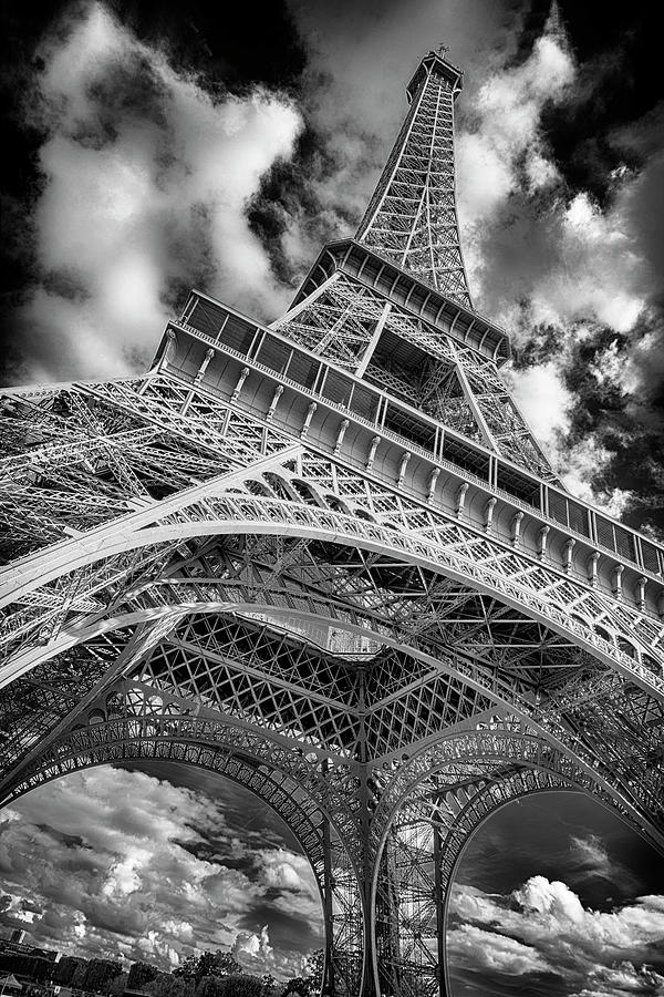 Paris France Eiffel Tower BnW 7K_DSC1999_09102017 Photograph by Greg Kluempers