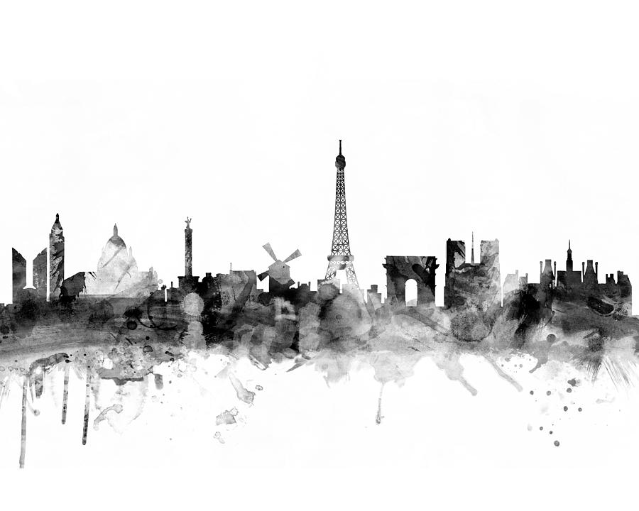 Paris Digital Art - Paris France Skyline 4x5 ratio by Michael Tompsett