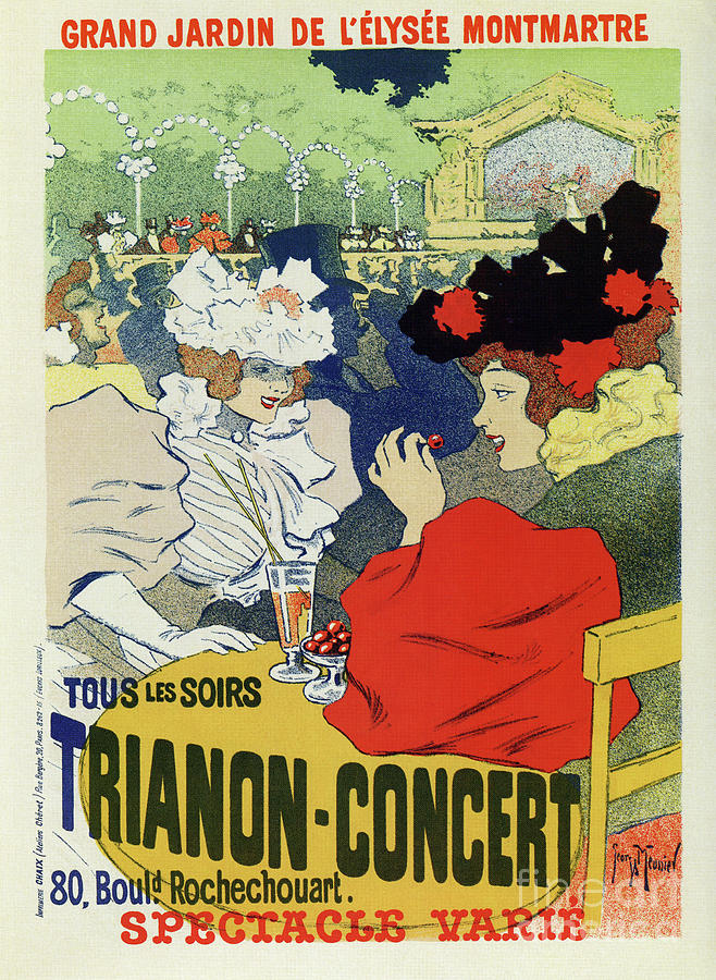  Paris garden Trianon Montmartre concert Drawing by Heidi De Leeuw