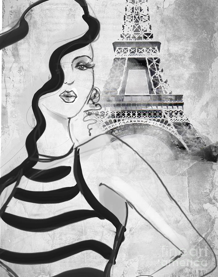Paris Grey Drawing by MGL Meiklejohn Graphics Licensing