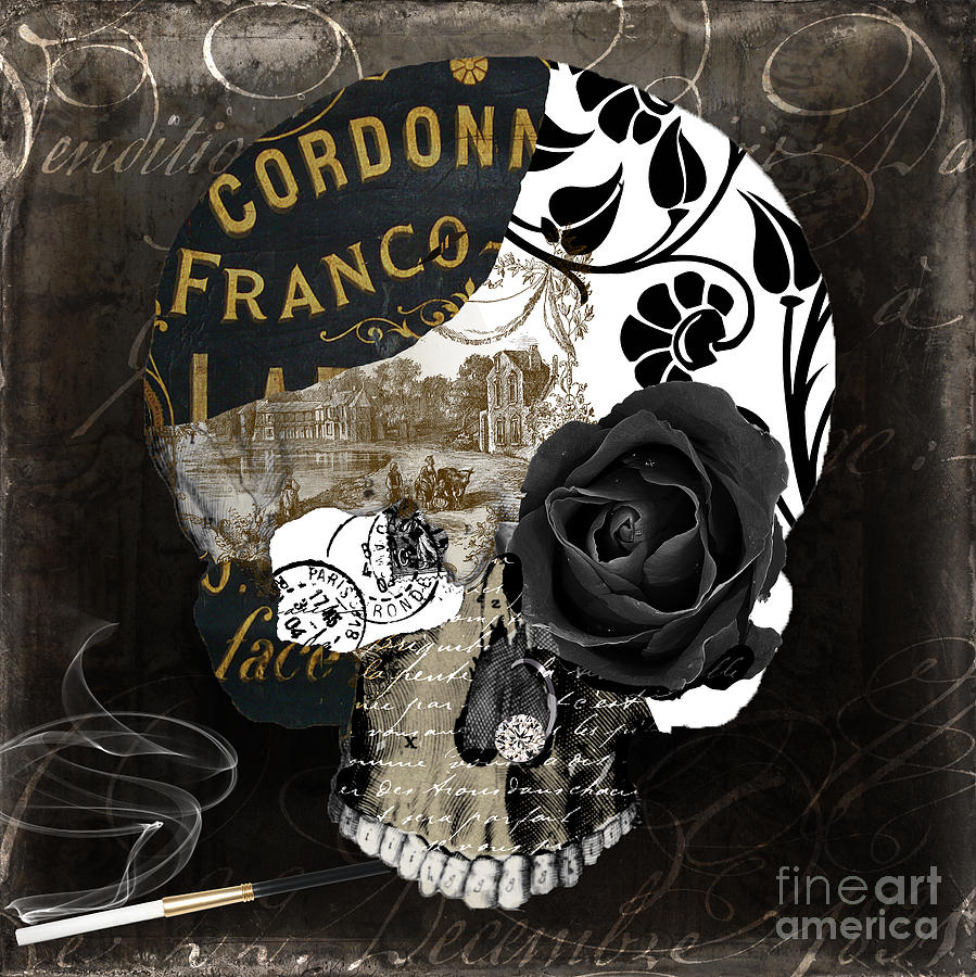 Skull Painting - Paris Halloween II by Mindy Sommers