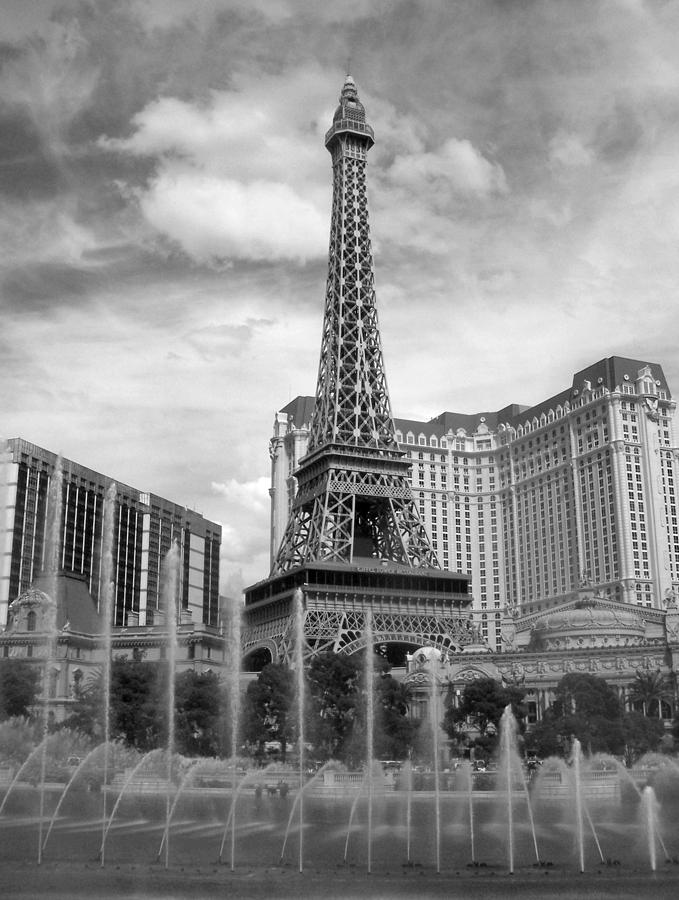 Paris Hotel - Las Vegas b-w Photograph by Anita Burgermeister