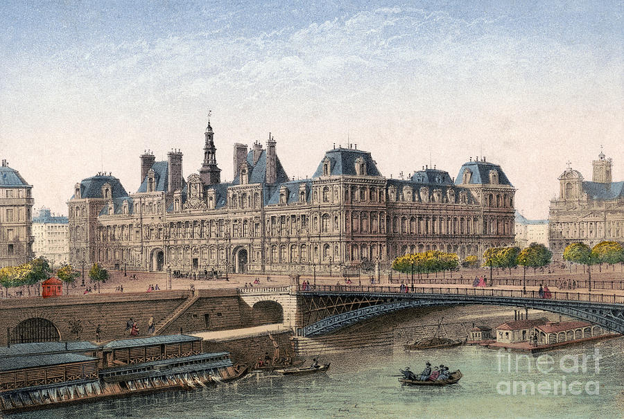 PARIS, HOTEL DE VILLE, c1875 Drawing by Granger