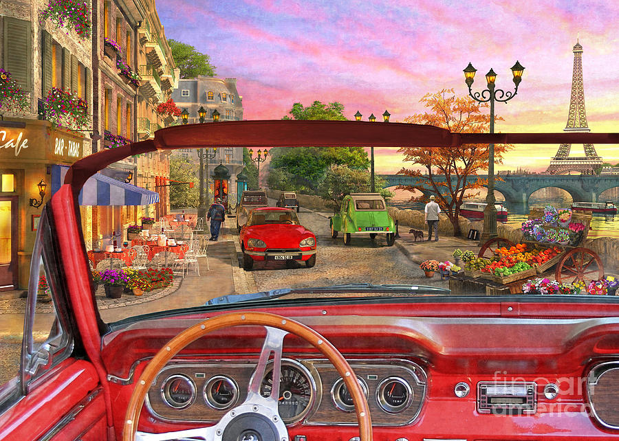 Paris in a Car Digital Art by MGL Meiklejohn Graphics Licensing