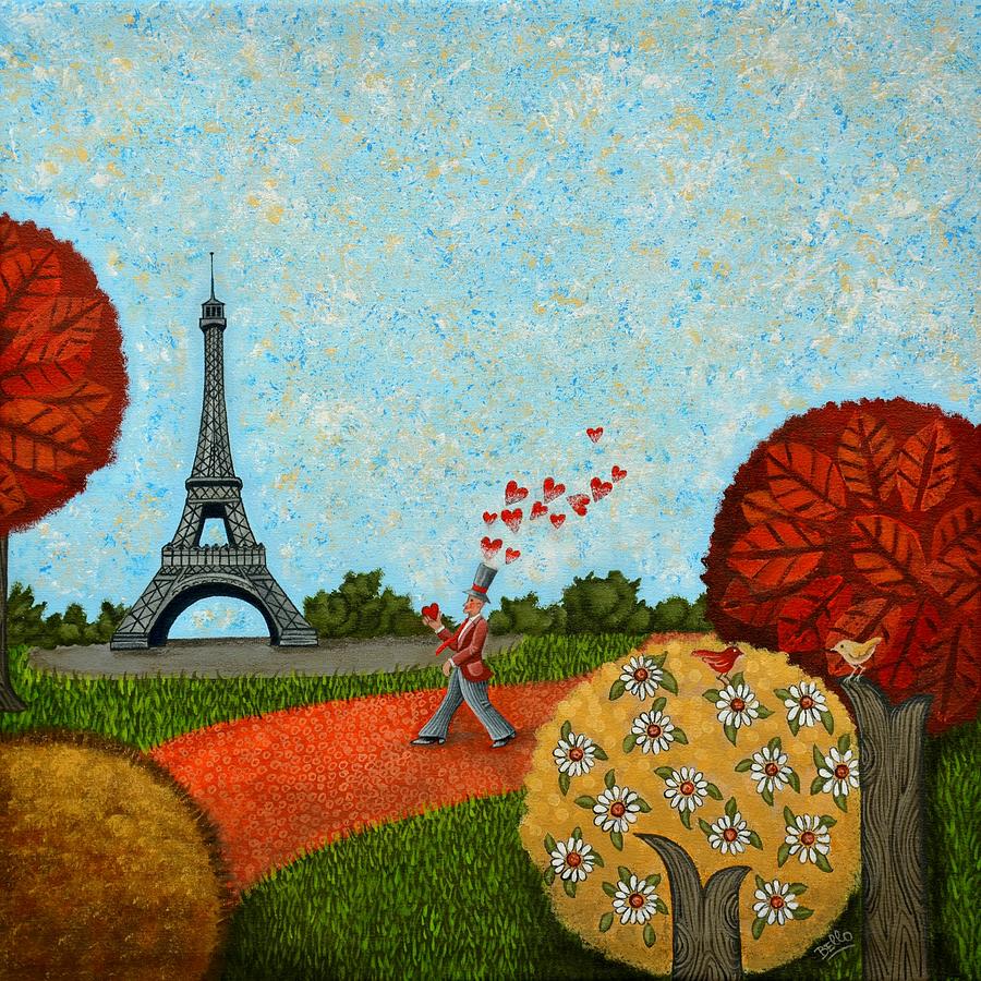 Paris Je t aime Painting by Graciela Bello