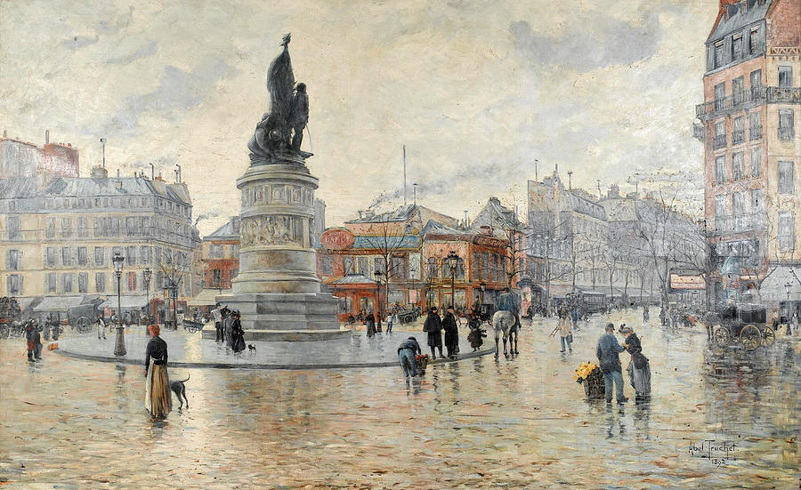 Paris. La Place Clichy after Rain Painting by Louis Abel-Truchet