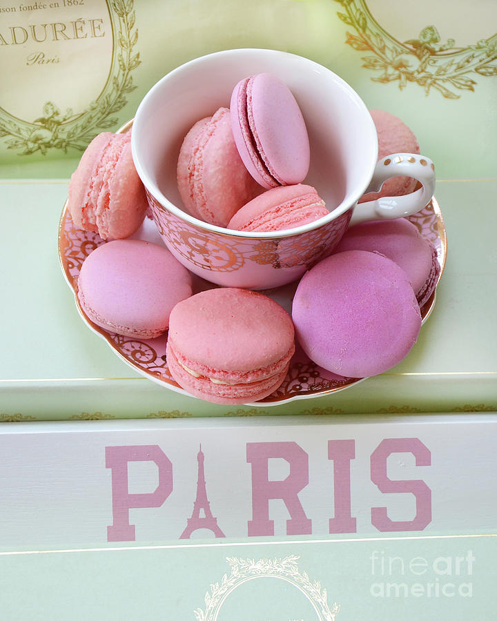 Macarons Wall Art Store In Paris Painting Pastel Print French Shop Bakery.