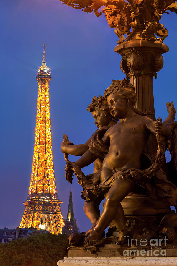 Paris Lamppost and Eiffel Photograph by Brian Jannsen