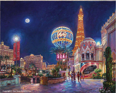 Paris Las Vegas Painting by Cao Yong Fine Art America