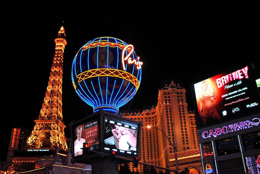 Las Vegas Photograph - Paris Las Vegas Hotel Casino at Night by Matt Quest