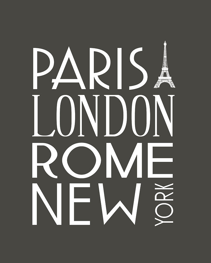 Paris, London, Rome and New York Pillow Digital Art by Jaime Friedman
