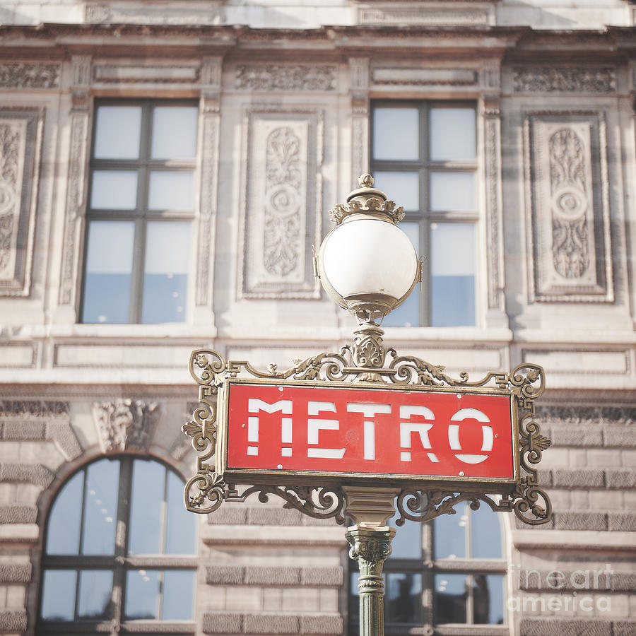 Paris Photograph - Paris Metro sign Architecture by Ivy Ho