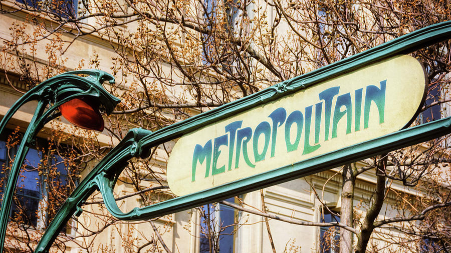 Paris Metro Sign Color Photograph by Joan Carroll