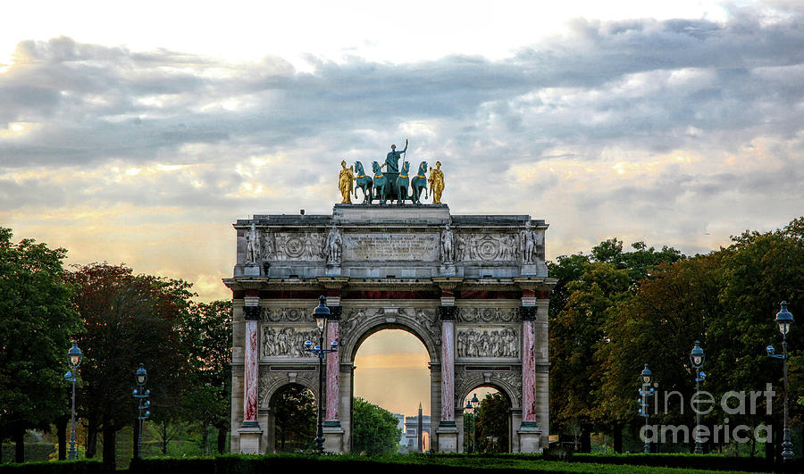 Paris Mixed Arc de Triomphe de Carrousel Europe  Photograph by Chuck Kuhn